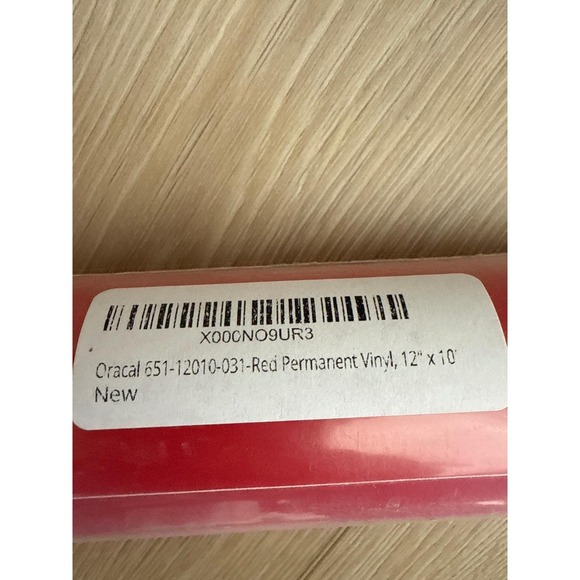 Oracal 651 Red Permanent Vinyl Roll 12" x 10ft for Crafting and Decor - Picture 2 of 5